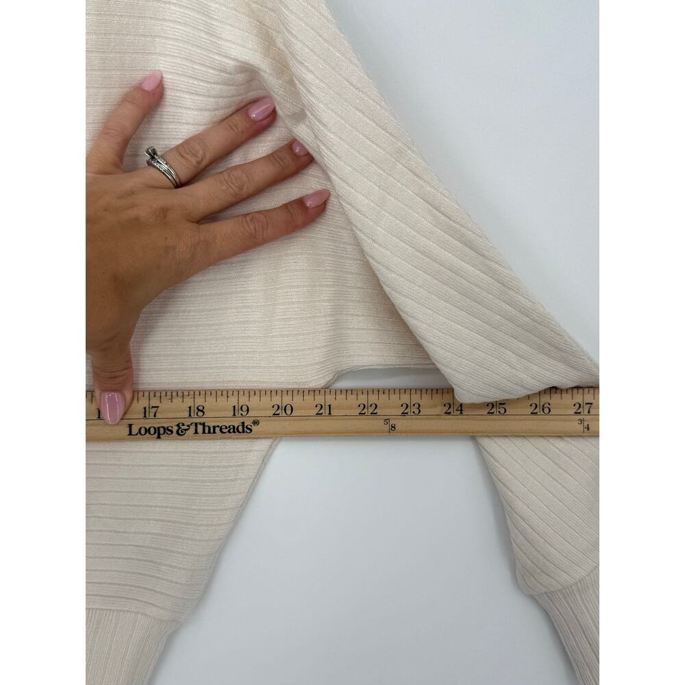 Madewell Mockneck Dolman Sleeve Rib Knit Top Cream Long Sleeve Pullover XS NWT - Picture 8 of 10